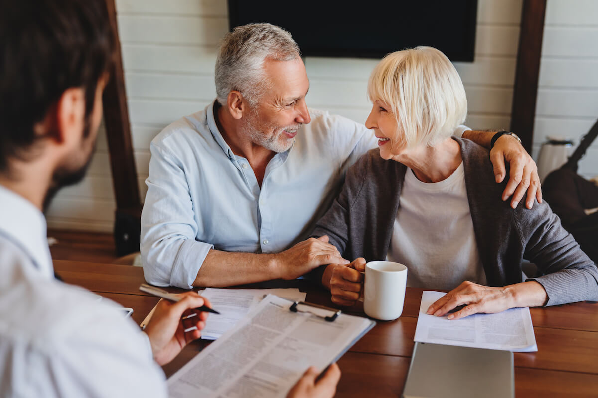 a couple discussing planned giving programs