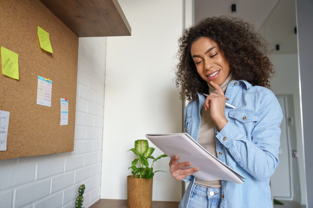 Young woman planning how to start a charity