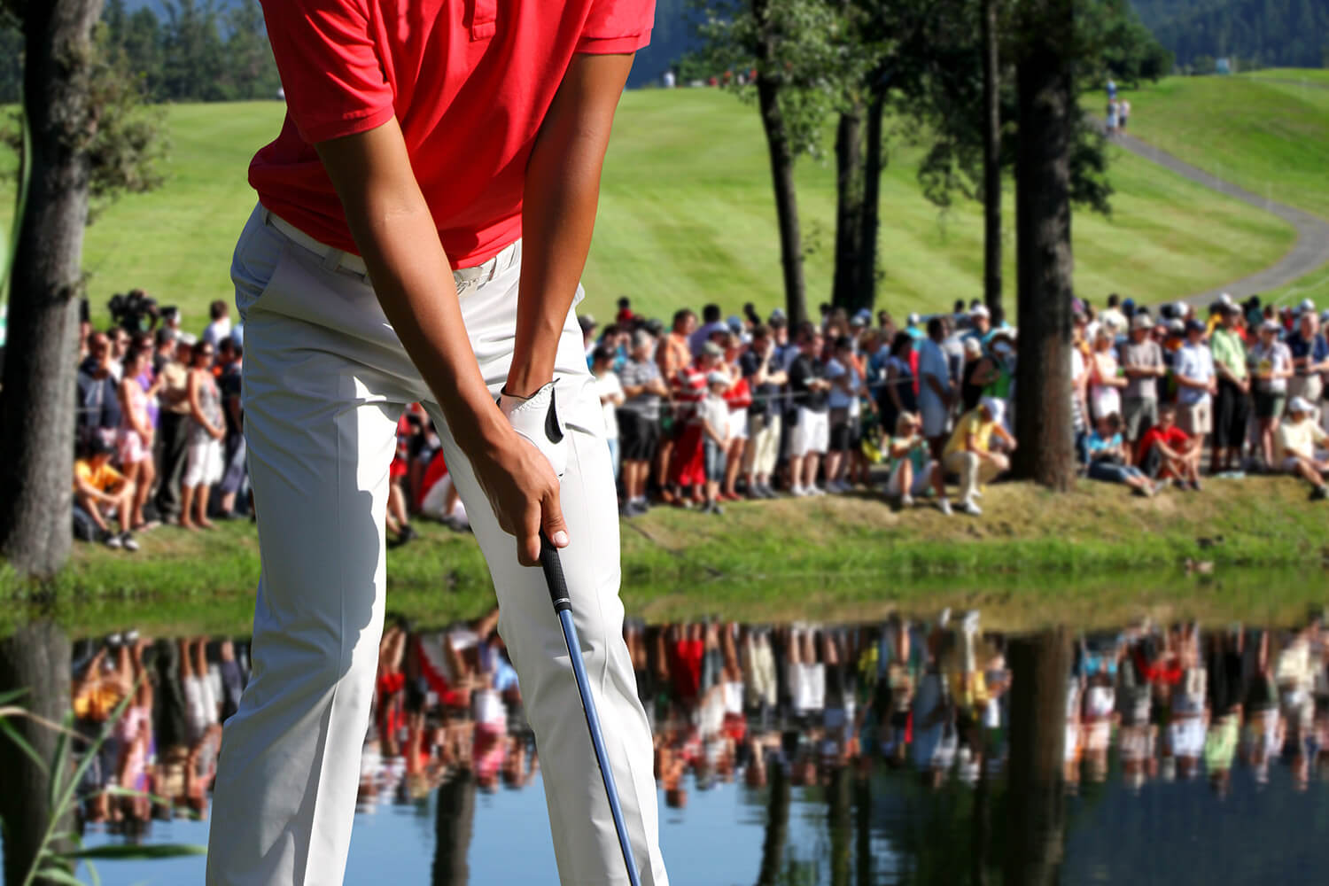 Closeup of a golf player