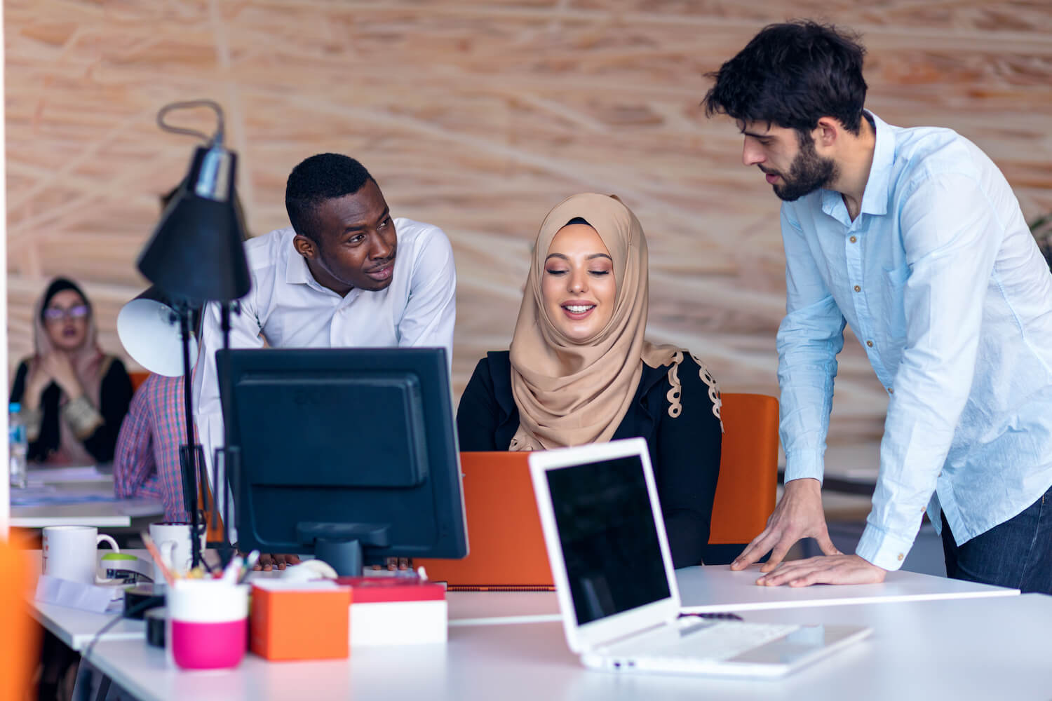 Employees working together