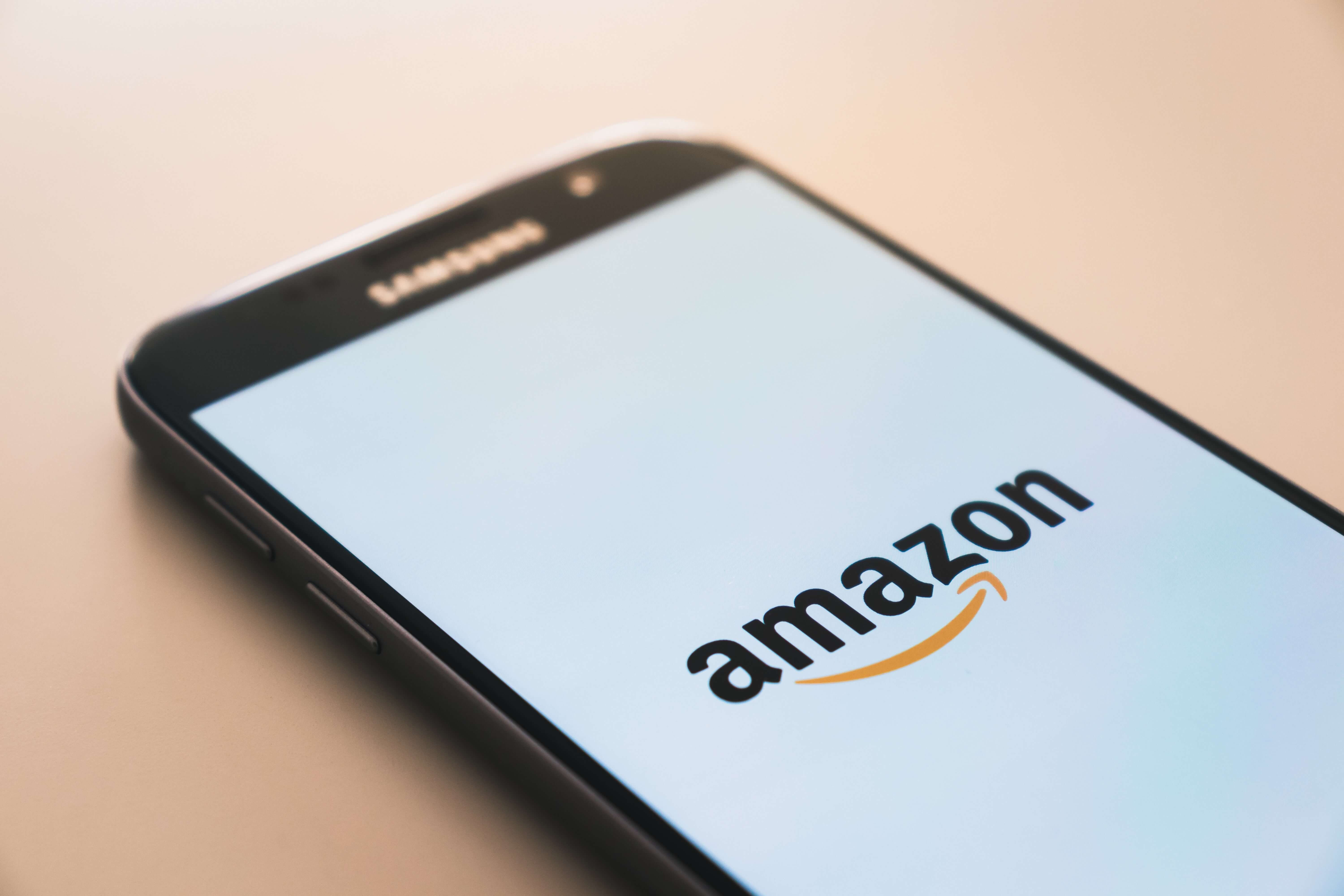 Amazon app loading on a phone screen
