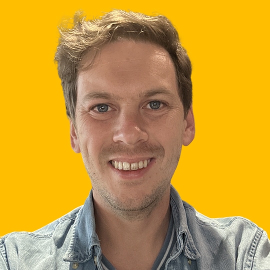 Matt Barton's headshot against a yellow background
