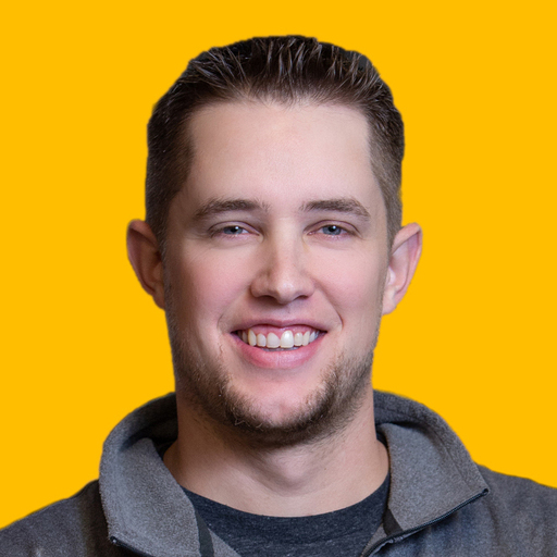 Jordan's headshot against a yellow background