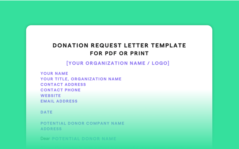 Donation request letter template image
