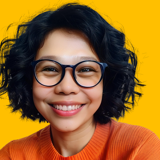 Shiella's headshot against a yellow background