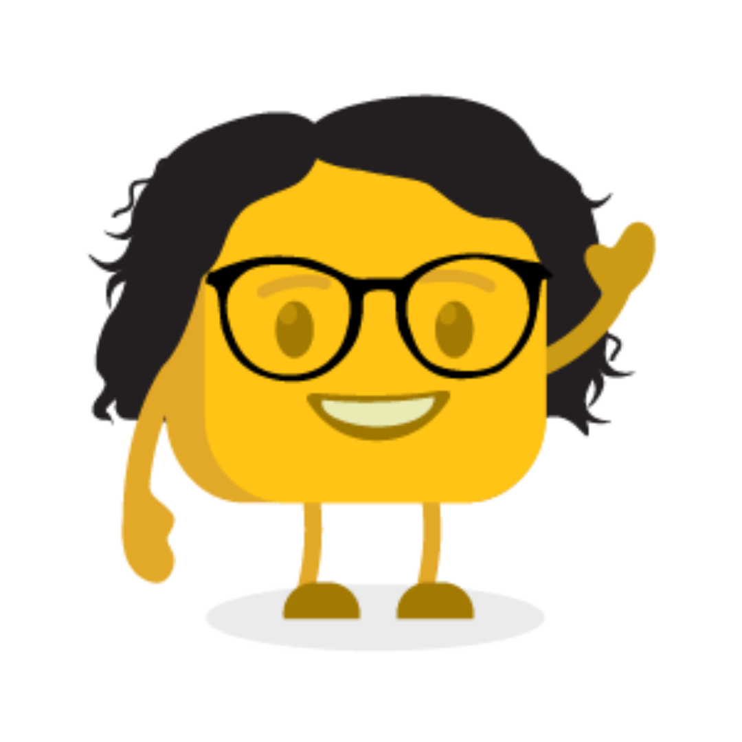 Shiella's buttermoji wearing glasses