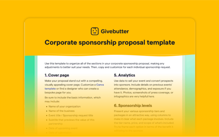 Corporate sponsorship proposal template image