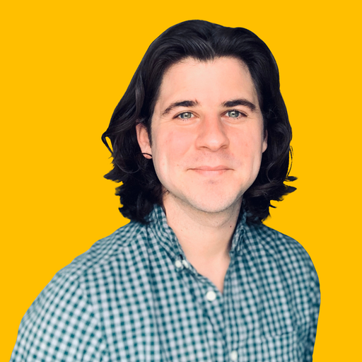 Daniel's headshot against a yellow background