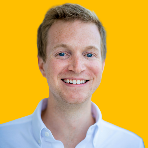 David's headshot on a yellow background