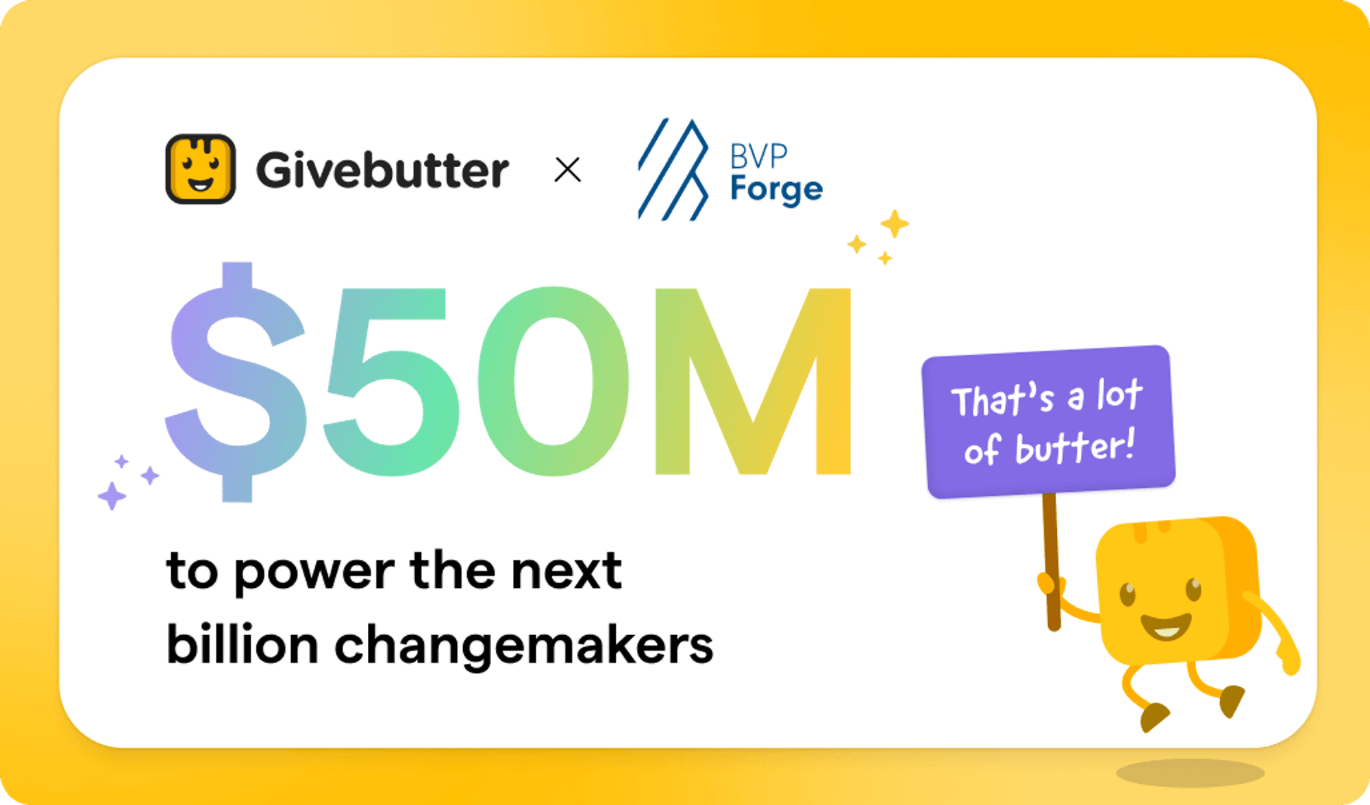 Givebutter receives $50M investment graphic