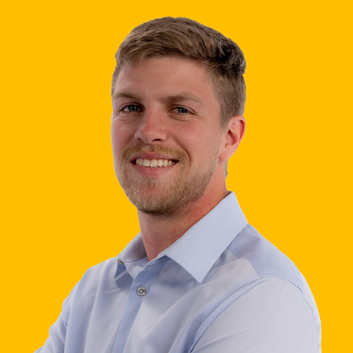 Rafael's headshot against a yellow background