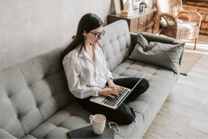 An individual using an email marketing software for their nonprofit