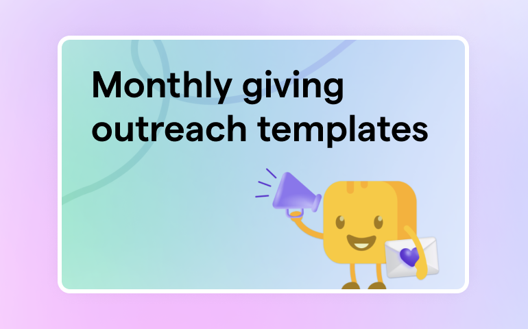 Monthly giving outreach template graphic