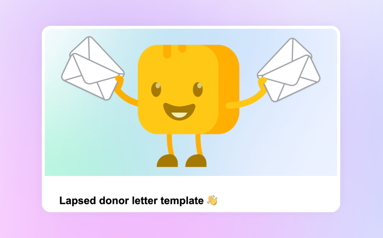 Mr butter holding lapsed donor letters