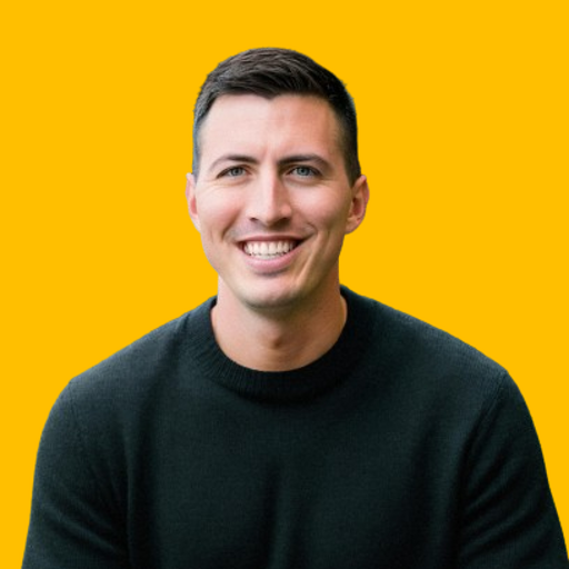 Clint B's headshot against a yellow background