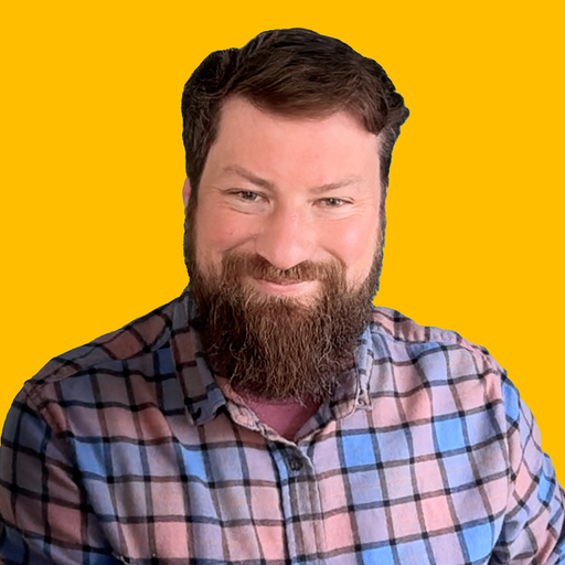 Thom Davis's headshot against a yellow background