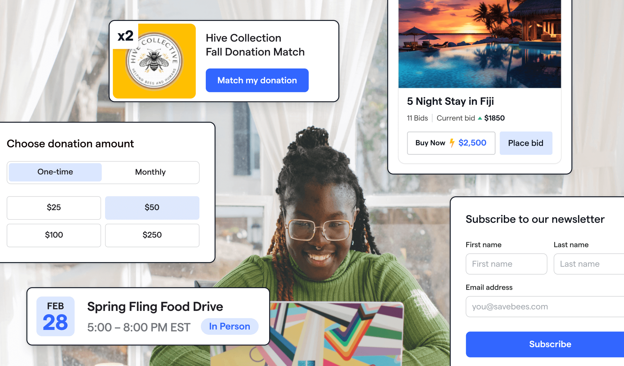 Individual exploring different nonprofit softwares