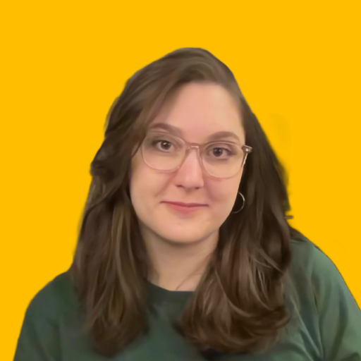 Faith Mazzone's headshot against a yellow background