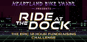 Retro neon Ride at the Dock 12-hour fundraiser
