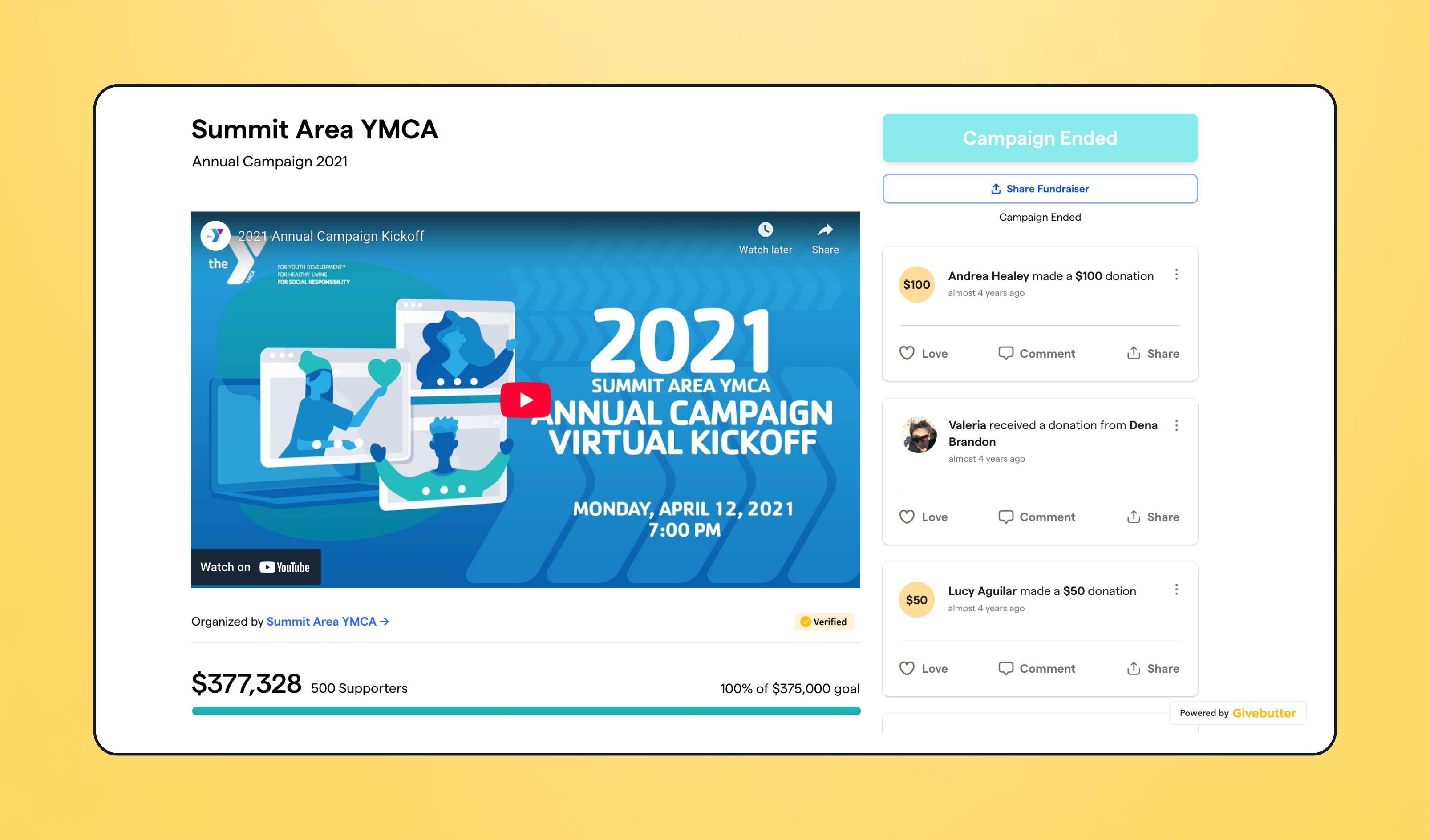 Image of Summit Area YMCA campaign page